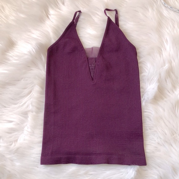 Free People Tops - Free People Ribbed Plunge Tank 💜